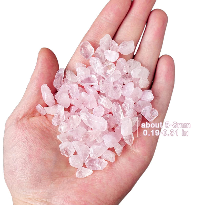 Rose Quartz Chips 500g | Natural Healing Stone | Crystal Gravel | Reiki Gemstones | Aquarium Decor
