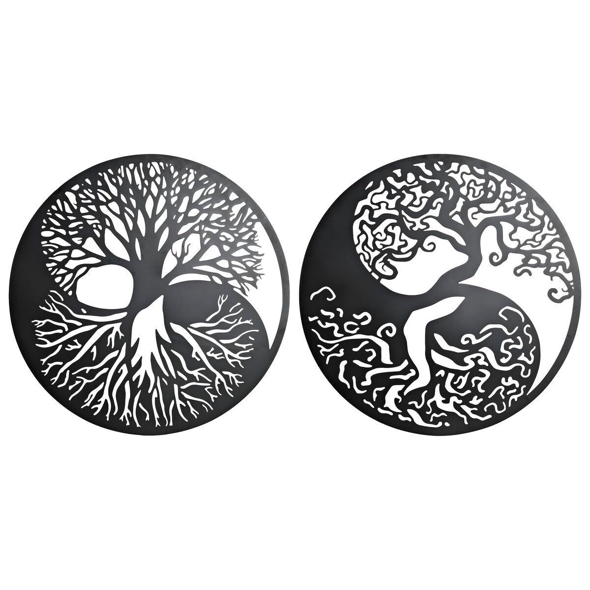 Black Metal Oriental Wall Decoration Set | 2 Units | 98x98cm & 100x100cm | DKD Home Decor