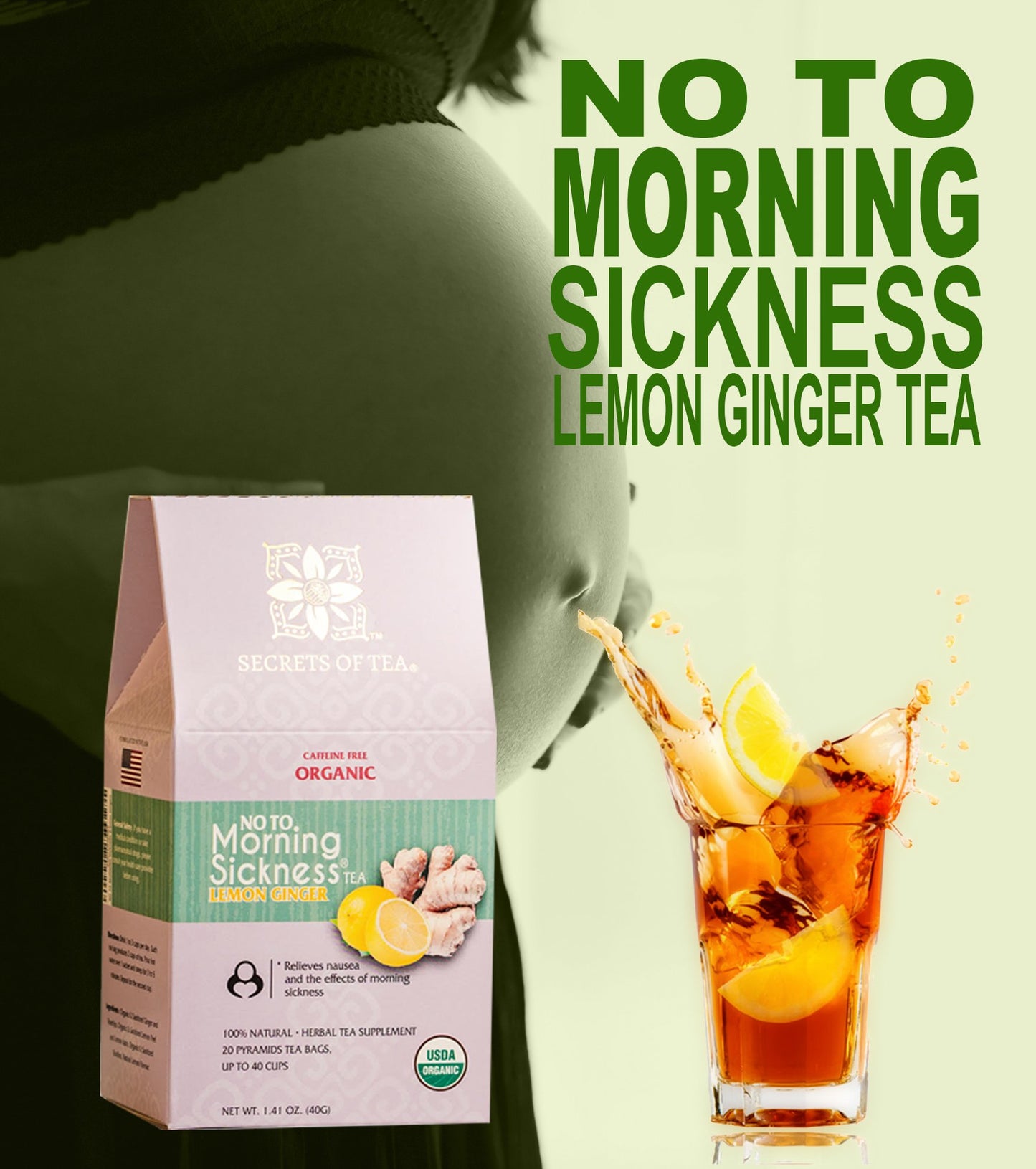 Lemon Ginger Herbal Tea Blend for morning sickness