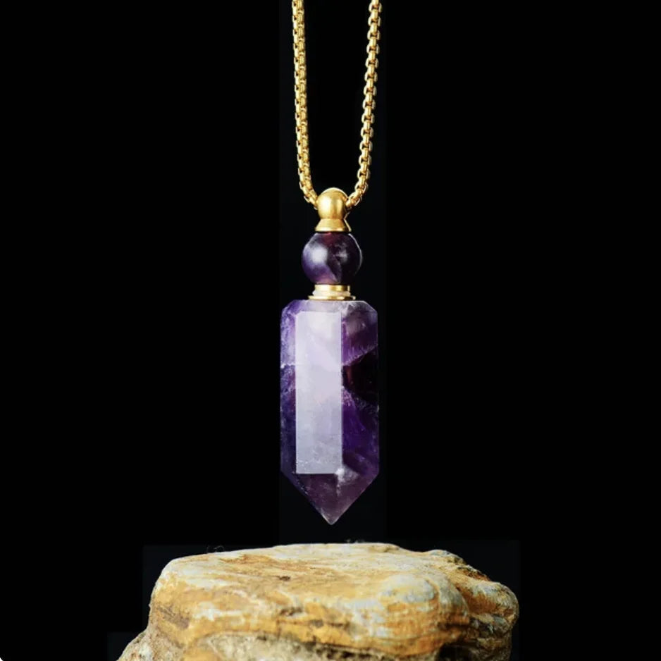 Amethyst Essential Oil Bottle Pendant
