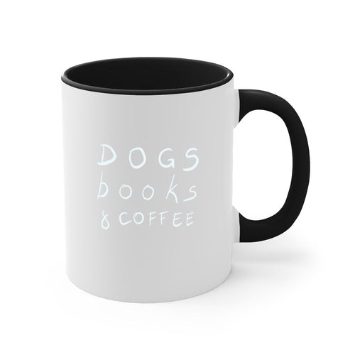 Dogs Books and Coffee Mug | 11oz & 15oz | Ceramic Coffee Cup | Dog Lovers | Book Enthusiasts