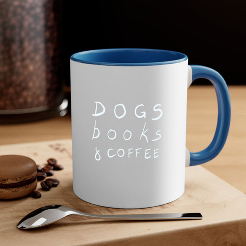 Dogs Books and Coffee Mug | 11oz & 15oz | Ceramic Coffee Cup | Dog Lovers | Book Enthusiasts
