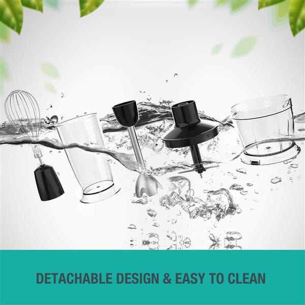 Electric 4-in-1 Hand Immersion Blender | 12-Speed Stick | Versatile Kitchen Tool | Blending Chopping