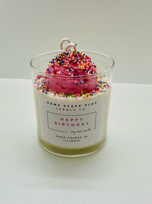 Happy Birthday Candle Ice Cream Scoop | Vanilla Cake Scented | Handcrafted | Non-Toxic | Specialty Gift