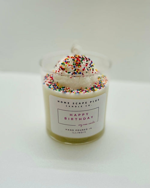 Happy Birthday Candle Ice Cream Scoop | Vanilla Cake Scented | Handcrafted | Non-Toxic | Specialty Gift
