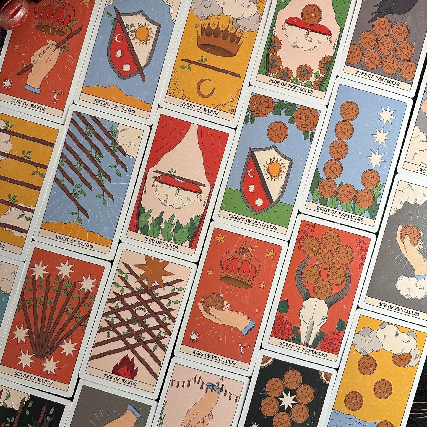 Moon Magic Tarot Deck | 78 Eco-Linen Cards | Guidebook | Cloth Bag | Complete Gift Set | Beginner
