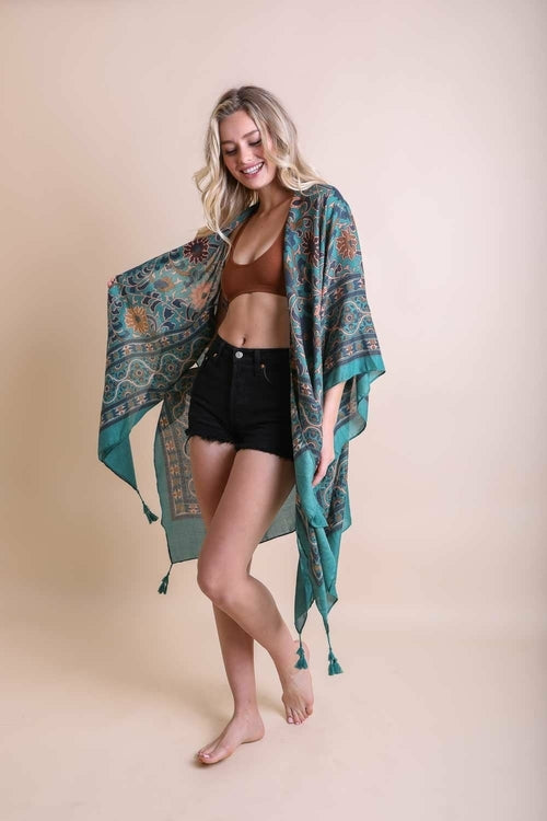 Moroccan Touch Tapestry Kimono | Light Linen Kimono | Witchy Wardrobe | Boho Flowy Cover-Up