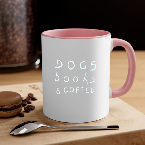 Dogs Books and Coffee Mug | 11oz & 15oz | Ceramic Coffee Cup | Dog Lovers | Book Enthusiasts