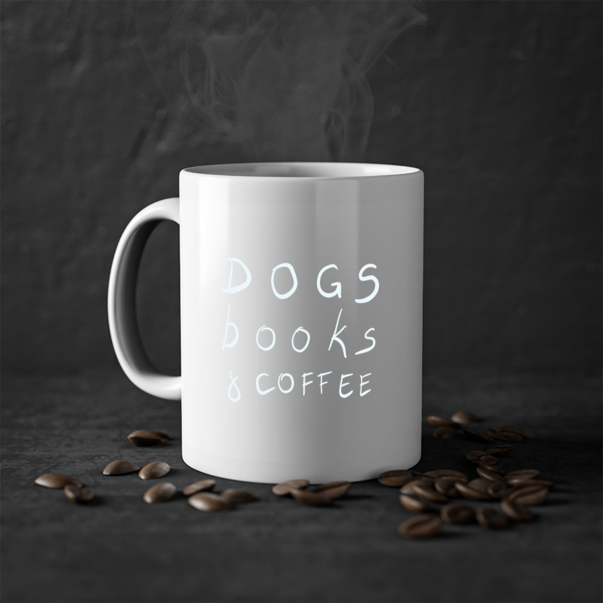 Dogs Books and Coffee Mug | 11oz & 15oz | Ceramic Coffee Cup | Dog Lovers | Book Enthusiasts