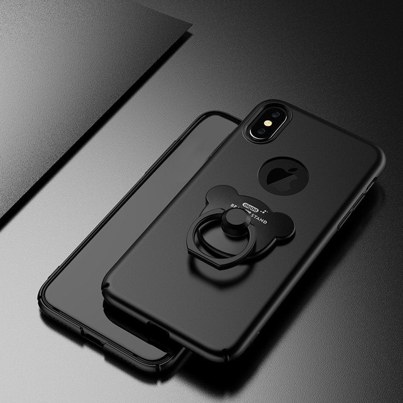 Bear Smart Ring iPhone X Case | Ultra-Thin 1mm | Ring Holder | Anti-Slip | Precise Cutouts