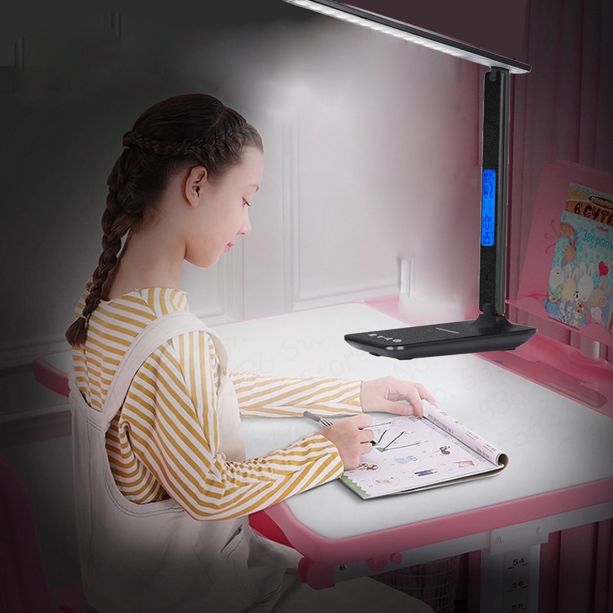 3-in-1 LED Lamp with Wireless Phone Charger | Clock & Thermostat | Multifunctional Desk Lamp