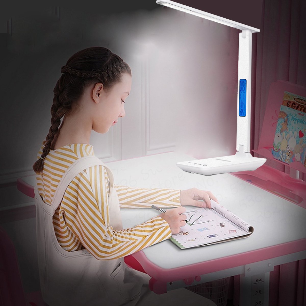 3-in-1 LED Lamp with Wireless Phone Charger | Clock & Thermostat | Multifunctional Desk Lamp