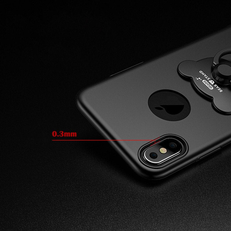 Bear Smart Ring iPhone X Case | Ultra-Thin 1mm | Ring Holder | Anti-Slip | Precise Cutouts
