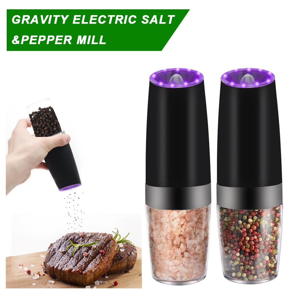 Electric Gravity Sensor Pepper Grinder | Automatic Kitchen Tool | Hands-Free | One-Handed Operation