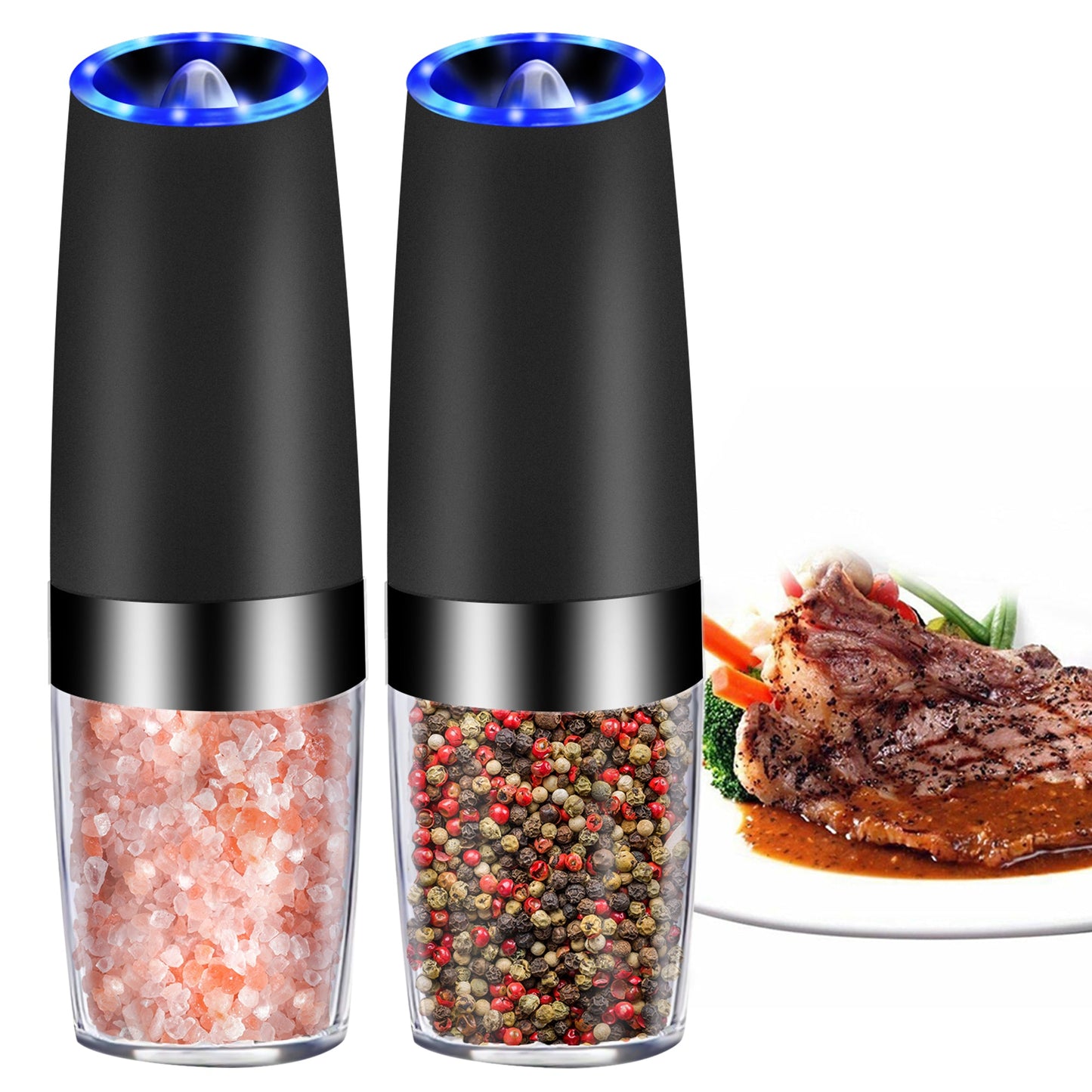 Electric Gravity Sensor Pepper Grinder | Automatic Kitchen Tool | Hands-Free | One-Handed Operation