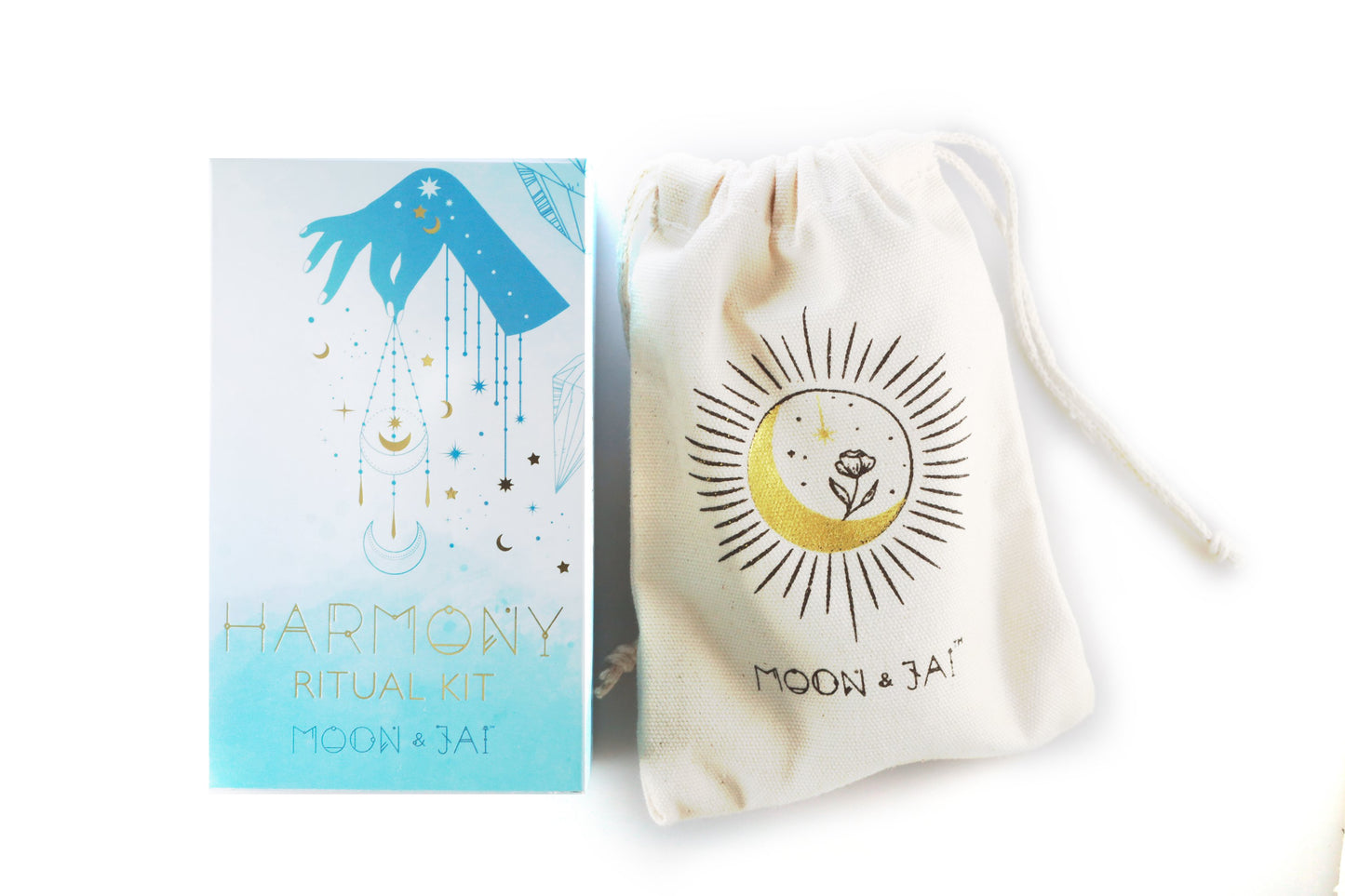 Harmony Ritual Kit for Inner Peace | Balance & Joy Ritual | Selenite Blue Quartz | Meditation Kit | 3x5x2 Box