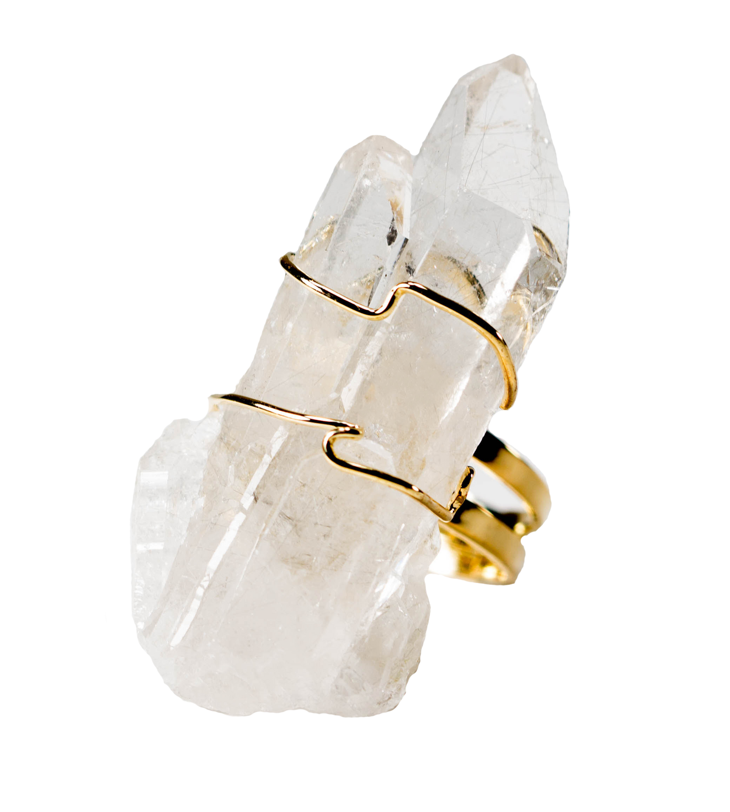 Quartz Ring | Wire Wrapped Clear Crystal | Gold & Silver Options | Healing Gemstone Jewelry