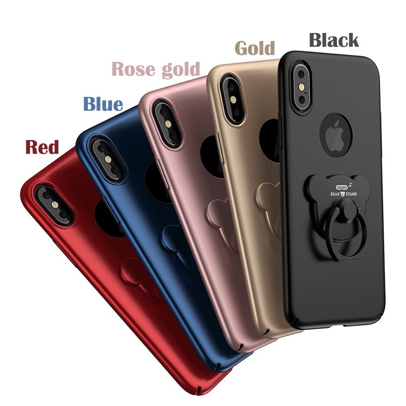 Bear Smart Ring iPhone X Case | Ultra-Thin 1mm | Ring Holder | Anti-Slip | Precise Cutouts
