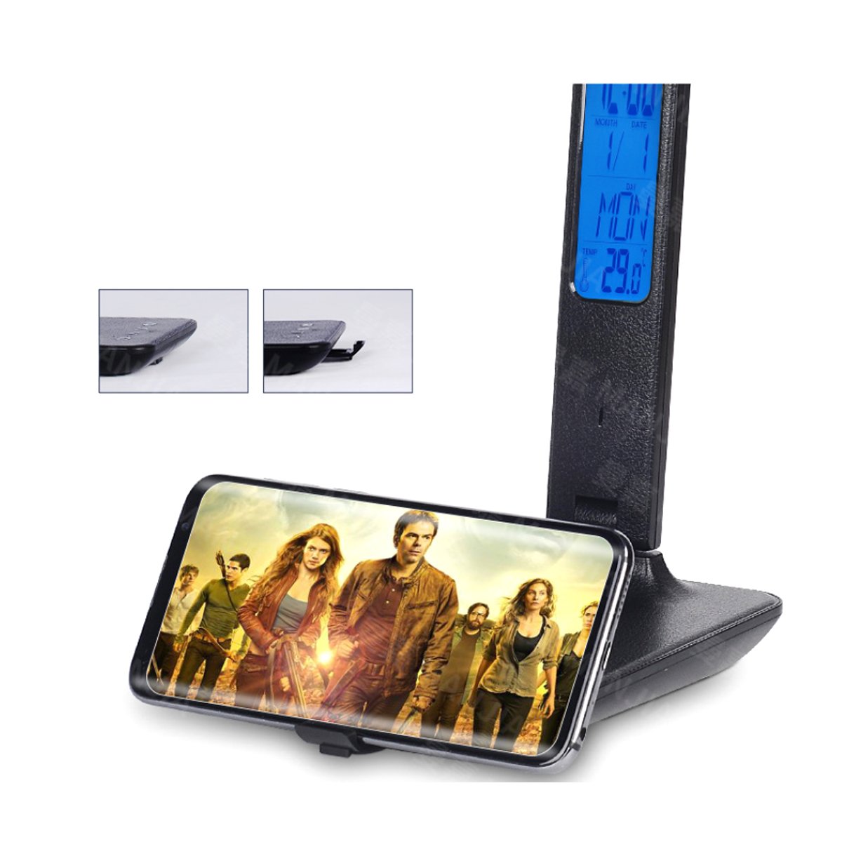 3-in-1 LED Lamp with Wireless Phone Charger | Clock & Thermostat | Multifunctional Desk Lamp