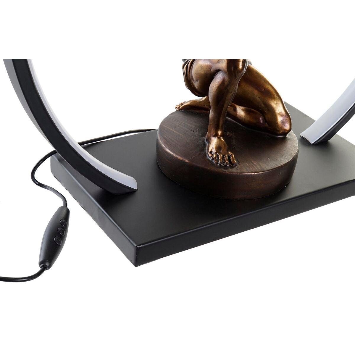 LED Atlas Resin Lighting Decoration | DKD Home Decor | 40.5x16x38cm | Black Copper | Modern Design