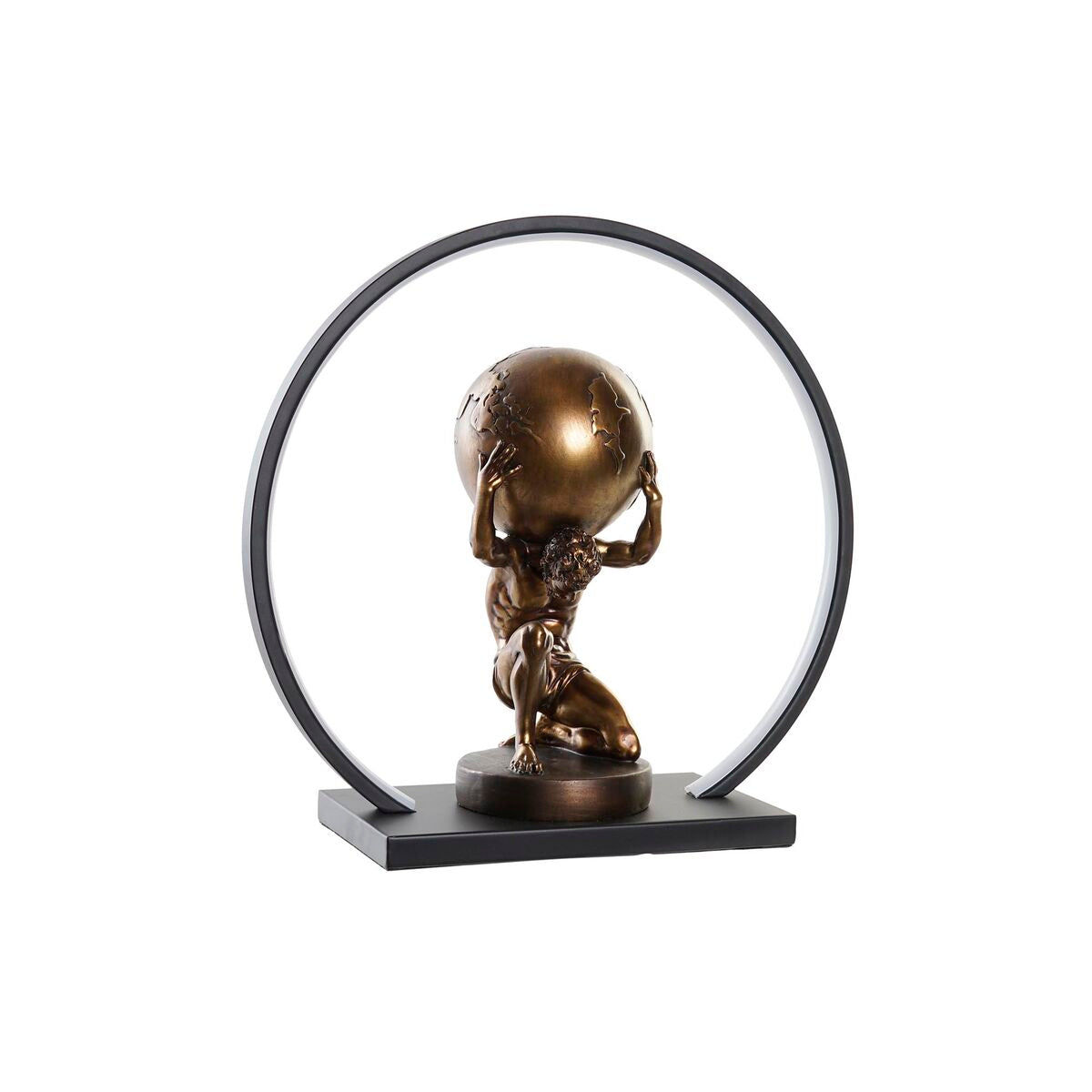 LED Atlas Resin Lighting Decoration | DKD Home Decor | 40.5x16x38cm | Black Copper | Modern Design