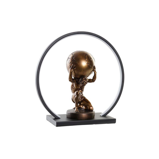 LED Atlas Resin Lighting Decoration | DKD Home Decor | 40.5x16x38cm | Black Copper | Modern Design