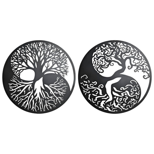 Black Metal Oriental Wall Decoration Set | 2 Units | 98x98cm & 100x100cm | DKD Home Decor