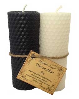 4 1/4" Altar set black & white candle