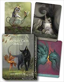 Fantasy Cats Oracle by Paolo Barbieri | 23 Card Divination Deck | Mystical Cat Oracle Cards