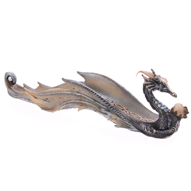 Shimmering Celtic Fantasy Dragon Ashcatcher | Resin Incense Burner | Gothic Dragon Collectible