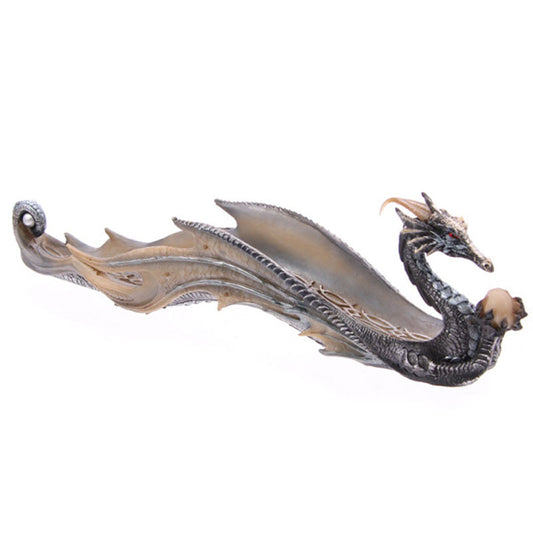 Shimmering Celtic Fantasy Dragon Ashcatcher | Resin Incense Burner | Gothic Dragon Collectible