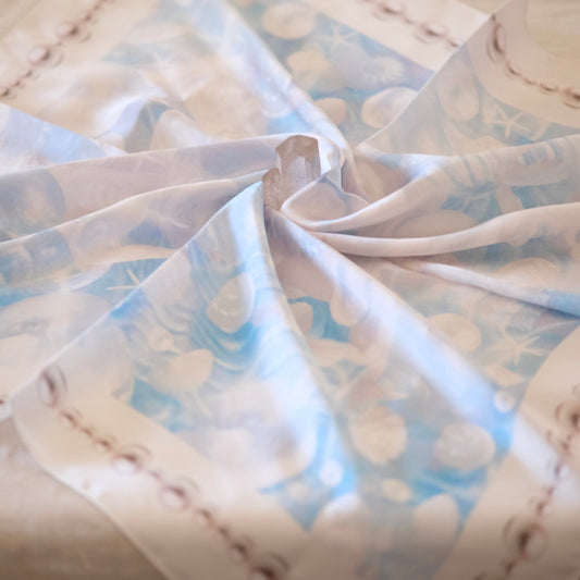 Cosmic Pearl Oracle Altar Cloth | Divine Guidance Sacred Silk | Spiritual Altar Covering