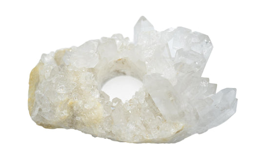 Quartz Cluster Candle Holder | Crystal Votive | 4.5" Natural Stone | Home Decor | Meditation