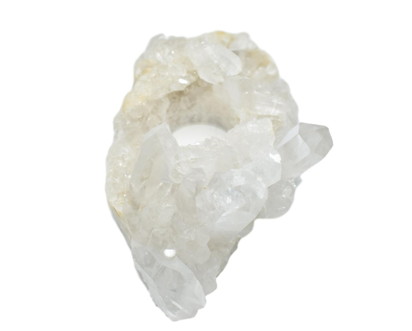 Quartz Cluster Candle Holder | Crystal Votive | 4.5" Natural Stone | Home Decor | Meditation