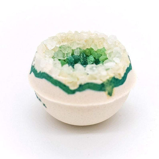 Artisan Emerald Geo Vegan Bath Bomb | 3" Extra Large | Natural | Handcrafted | Luxurious Skin Care