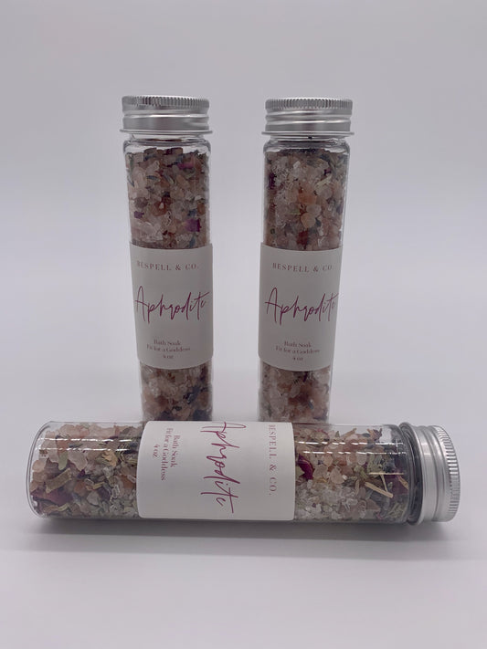 Aphrodite Bath Soak | Pink Himalayan Salt | Epsom Salt | Herbal Blend | 4oz | Goddess Energy