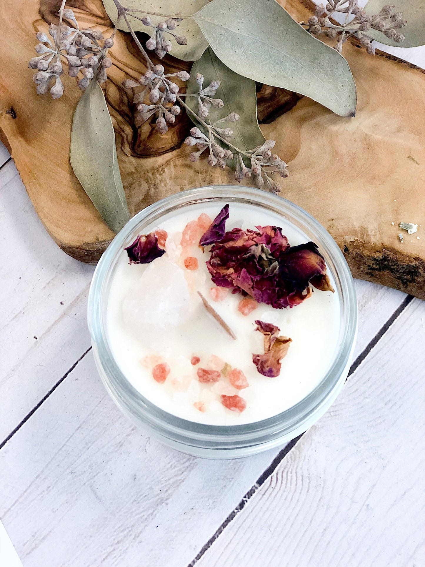 Love Spell Intention Candle | Rose Quartz Crystal | Ritual Candle | Love & Light | Hand Poured Soy