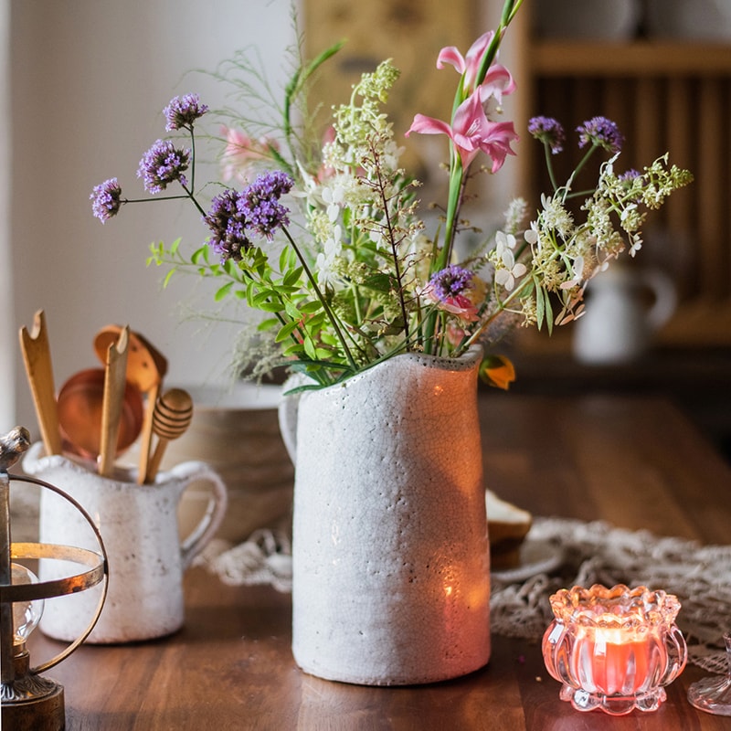 Country Style Crackle Glaze Ceramic Vase Jar | Rustic Home Decor | Vintage Ceramic Planter