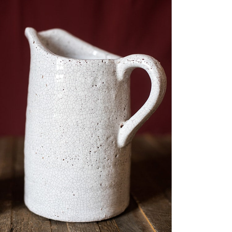 Country Style Crackle Glaze Ceramic Vase Jar | Rustic Home Decor | Vintage Ceramic Planter
