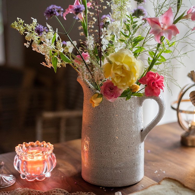 Country Style Crackle Glaze Ceramic Vase Jar | Rustic Home Decor | Vintage Ceramic Planter