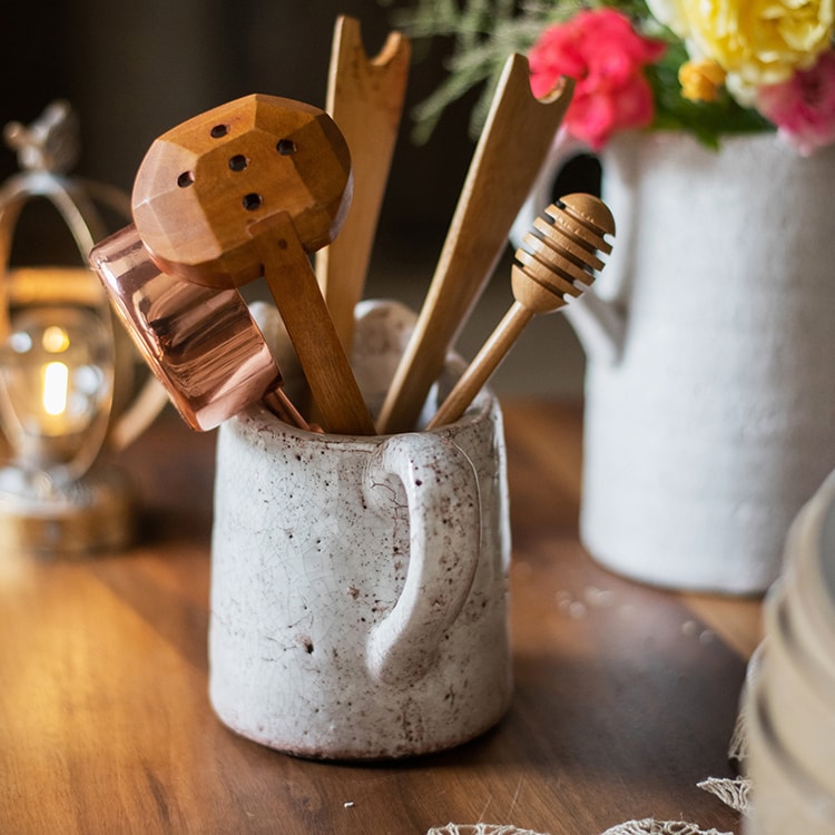 Country Style Crackle Glaze Ceramic Vase Jar | Rustic Home Decor | Vintage Ceramic Planter