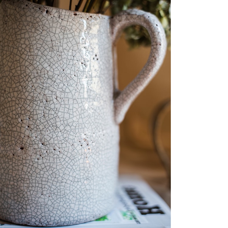 Country Style Crackle Glaze Ceramic Vase Jar | Rustic Home Decor | Vintage Ceramic Planter