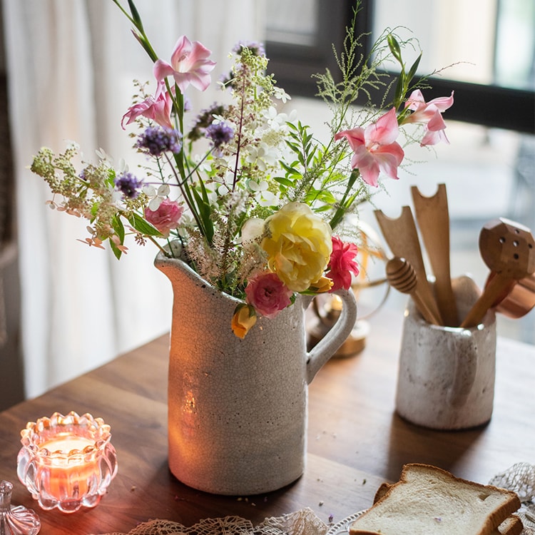 Country Style Crackle Glaze Ceramic Vase Jar | Rustic Home Decor | Vintage Ceramic Planter