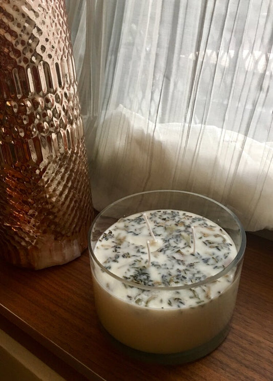Lavender + White Sage Aromatherapy Candle | 3 Wick Large | Soy Wax | Essential Oils | Hand Poured