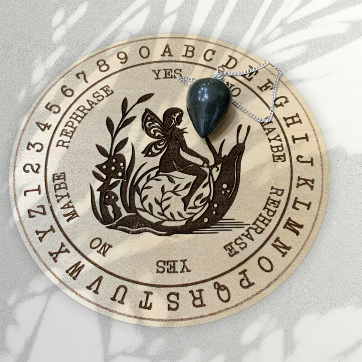 Fairy Pendulum Board with Intuitively Chosen Pendulum | 5" Maple Wood | Elemental Magic | Everyday Magick