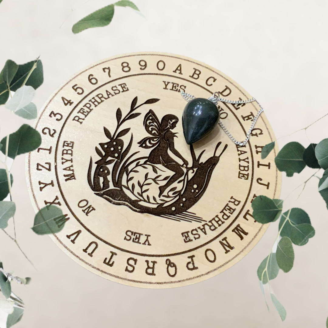 Fairy Pendulum Board with Intuitively Chosen Pendulum | 5" Maple Wood | Elemental Magic | Everyday Magick