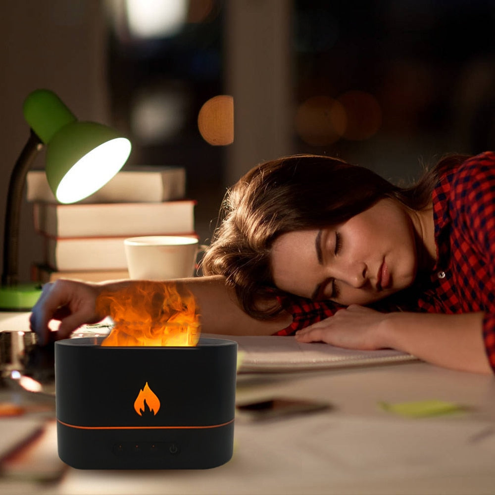 Essential Oil Diffuser with Flaming Effect & Timer | Aromatherapy Diffuser | Home Decor | Bedroom & Bathroom