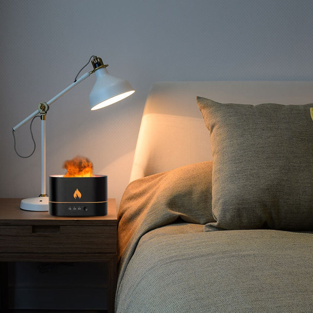 Essential Oil Diffuser with Flaming Effect & Timer | Aromatherapy Diffuser | Home Decor | Bedroom & Bathroom