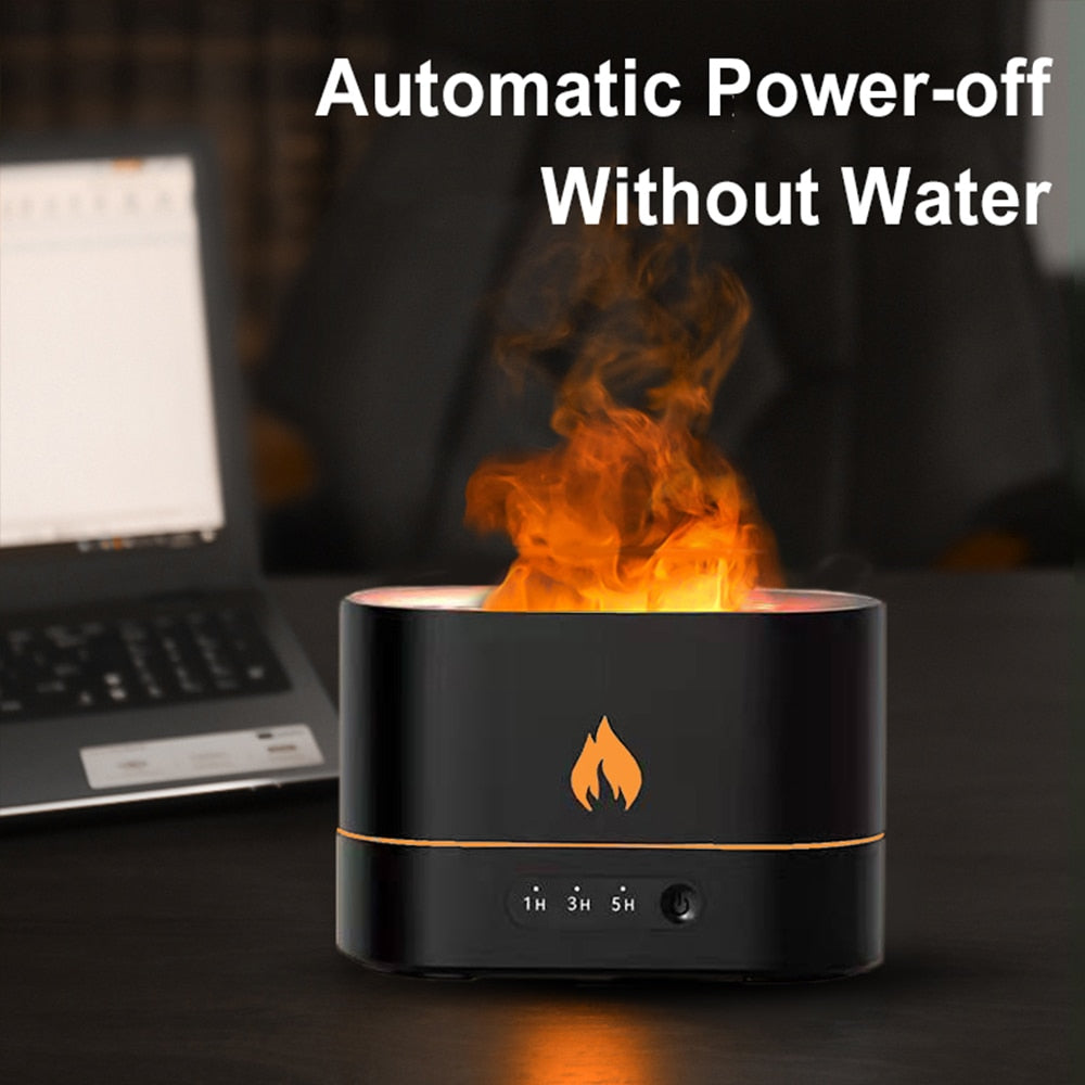 Essential Oil Diffuser with Flaming Effect & Timer | Aromatherapy Diffuser | Home Decor | Bedroom & Bathroom