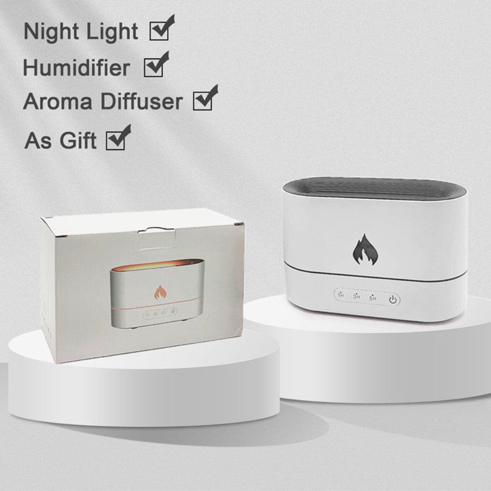Essential Oil Diffuser with Flaming Effect & Timer | Aromatherapy Diffuser | Home Decor | Bedroom & Bathroom